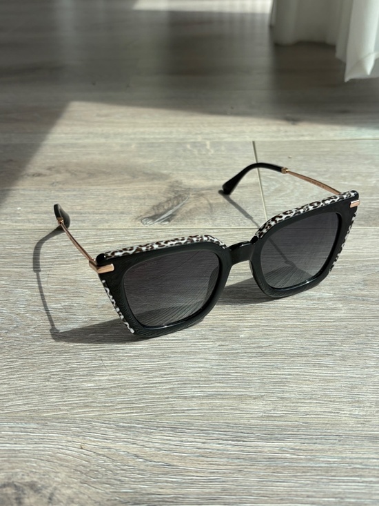 JIMMY CHOO Square Ciara/G Sunglasses FP39O Black/Leopard